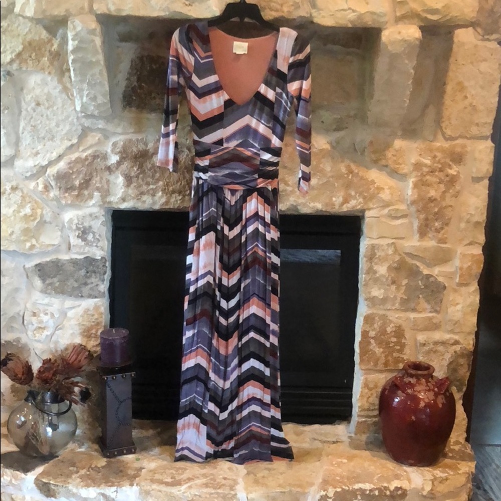 Anthropologie striped 70s inspired dress